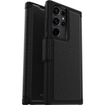 OtterBox Funda para Galaxy S23 Ultra Strada, resistente a golpes y caídas,Tapa en Piel,2 slots para Tarjetas,Testada 3x con los estándares Militares 