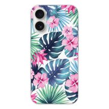 Coque en silicone - Compatible pour Apple iPhone 17 - design tropical aquarelle