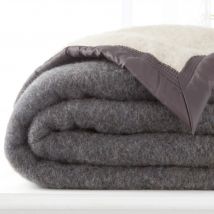 Plaid 150x220 - Gris - Becquet - Fabriqué en France