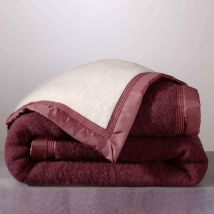 Plaid 150x220 - Violet Prune - Becquet - Fabriqué en France