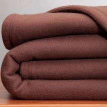 Plaid 150x220 - Marron Chocolat - Becquet - Fabriqué en France