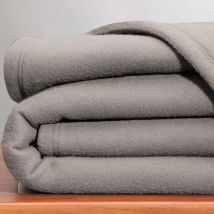 Plaid 150x220 - Gris Clair - Becquet - Fabriqué en France