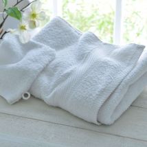 Gant de toilette 15x20 Lot de 2 - blanc - Coton - Becquet