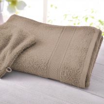 Serviette de toilette 50x100 Lot 2 - beige ficelle - Coton - Becquet
