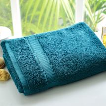 Drap de bain 70x140 - bleu canard - Coton - Becquet