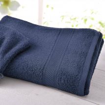 Drap de bain 100x150 - bleu marine - Coton - Becquet