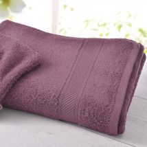 Gant de toilette 15x20 Lot de 2 - violet prune - Coton - Becquet