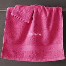 Drap de bain 100x150 - rose framboise - Coton - Becquet
