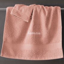 Serviette personnalisée 50x100 - rose nude - Coton - Becquet