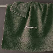 Serviette Personnalisée 50x100 - vert olive - Becquet