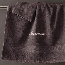 Drap de Bain Personnalisé 100x150 - gris foncé - Becquet