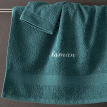 Drap de Bain Personnalisé 70x140 - bleu paon - Becquet