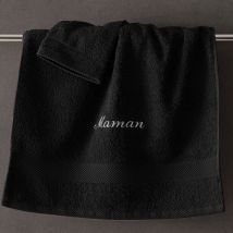 Drap de bain 100x150 - noir - Coton - Becquet