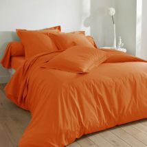 Drap-housse 140x200x28 - orange cuivré - Becquet