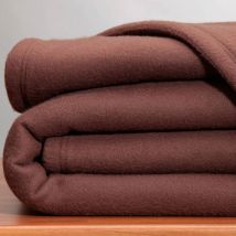 Plaid 150x220 - Marron Chocolat - Becquet - Fabriqué en France