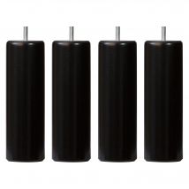 4 pieds forme cylindrique roulettes - noir - Hêtre - Becquet