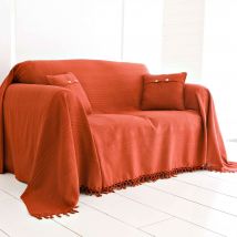 Housse de coussin 40x40 Lot de 2 - rouge tomette - Coton - Becquet