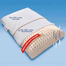Oreiller ergonomique 60x60 - blanc - Coton - Becquet