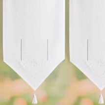 Voilage pointe L.45xH.80 - blanc - Becquet