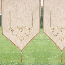 Voilage pointe L.45xH.120 - beige - Becquet