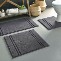 Tapis de bain 60x60 - gris anthracite - Coton - Becquet