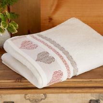 Serviette de toilette 50x100 - blanc cassé - Coton - Becquet