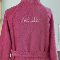 Peignoir de bain personnalisé XL - rose framboise - Becquet