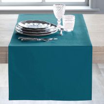 Chemin de table 48x150 - bleu canard - Coton - Becquet