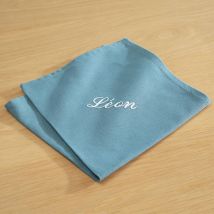 Serviette de table personnalisée 43x43 - bleu canard - Coton - Becquet