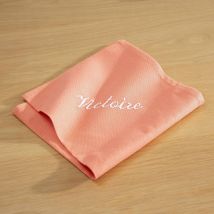 Serviette de table personnalisée 43x43 - orange corail - Coton - Becquet
