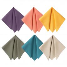 Serviette de table 43x43 Lot de 6 - Multicolore - Bois - Becquet