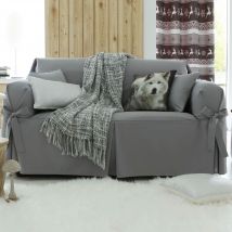 Housse canapé 2places - gris - Becquet