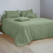 Jeté de lit 240x260 - vert lichen - Becquet