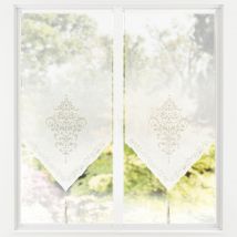 Voilage pointe L.44xH.120 - gris perle - Becquet