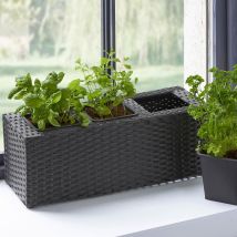 Cache-pots avec 3 bacs - gris anthracite - Résine - Becquet