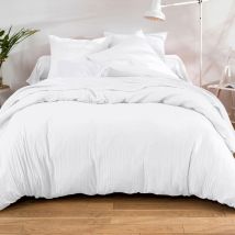 Housse de couette 260x240 - blanc - Gaze de coton - Becquet