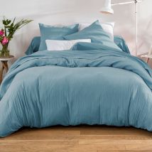 Taie traversin 43x185 - bleu glacier - Gaze de coton - Becquet