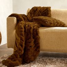 Plaid 130x170 - marron noisette - Becquet