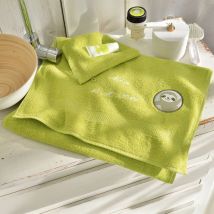 Serviette 50x90 + gant - vert - Coton - Becquet