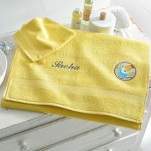 Drap de Bain Personnalisé 70x130 - jaune mimosa - Becquet
