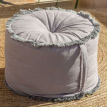 Pouf Rond 40 ø - gris - Coton - Becquet