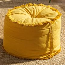 Pouf Rond 40 ø - jaune curry - Coton - Becquet