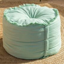 Pouf Rond 40 ø - vert céladon - Coton - Becquet