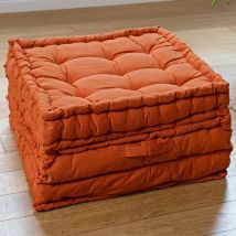 Triple coussin matelas 60x60 - rouge tomette - Coton - Becquet