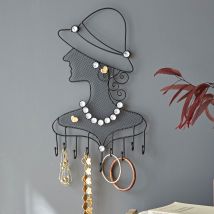 Porte-accessoires mural - noir - Métal - Becquet