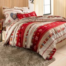 Drap-housse 140x190x28 - rouge - Coton - Becquet