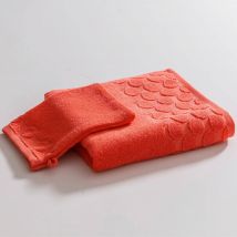 Drap de bain 100x150 - orange corail - Coton - Becquet