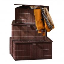 Set 3 boîtes en bambou marron - marron - Bambou - Becquet