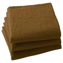 Serviette de table 41x41 Lot de 3 - marron havane - Becquet