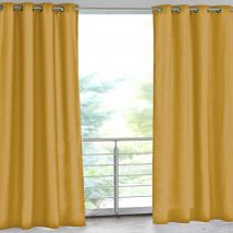 Rideau L.135xH.240 - jaune ocre - Inox - Becquet